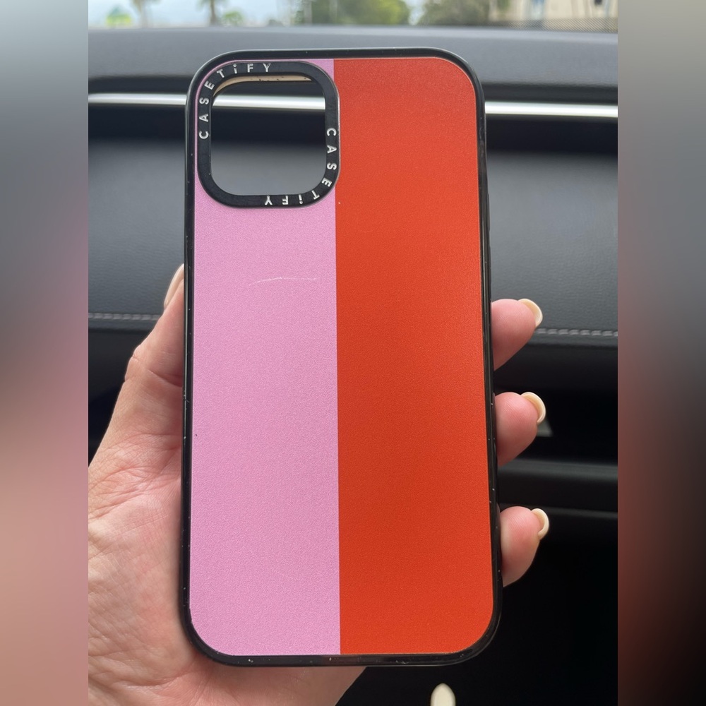 iPhone 12 Pro Casetify Dual-Tone Pink and Orange Case